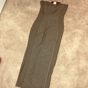 Tube bodycon midi dress with ribbed detail